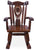 Wooden Rocking Chair Handcarved Back Sunflower Removable Hair-On Cowhide Pillow - RC131-CP