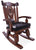 Wooden Rocking Chair Handcarved Back Sunflower Removable Hair-On Cowhide Pillow - RC131-CP