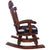 Wooden Rocking Chair Handcarved Back Sunflower Removable Hair-On Cowhide Pillow - RC131-CP
