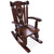Wooden Rocking Chair Handcarved Back Sunflower Removable Hair-On Cowhide Pillow - RC131-CP