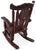 Wooden Rocking Chair Handcarved Back Sunflower Removable Hair-On Cowhide Pillow - RC131-CP