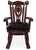Wooden Rocking Chair Handcarved Back Sunflower Removable Hair-On Cowhide Pillow - RC131-CP