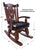 Wooden Rocking Chair Handcarved Back Sunflower Removable Hair-On Cowhide Pillow - RC131-CP