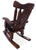 Wooden Rocking Chair Handcarved Back Sunflower Removable Hair-On Cowhide Pillow - RC132-CP
