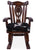 Wooden Rocking Chair Handcarved Back Sunflower Removable Hair-On Cowhide Pillow - RC132-CP