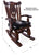Wooden Rocking Chair Handcarved Back Sunflower Removable Hair-On Cowhide Pillow - RC132-CP