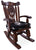 Wooden Rocking Chair Handcarved Back Sunflower Removable Hair-On Cowhide Pillow - RC132-CP