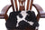 Wooden Rocking Chair Handcarved Back Sunflower Removable Hair-On Cowhide Pillow - RC132-CP