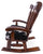 Wooden Rocking Chair Handcarved Back Sunflower Removable Hair-On Cowhide Pillow - RC132-CP