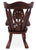 Wooden Rocking Chair Handcarved Back Sunflower Removable Hair-On Cowhide Pillow - RC132-CP