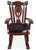 Wooden Rocking Chair Handcarved Back Sunflower Removable Hair-On Cowhide Pillow - RC133-CP
