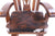 Wooden Rocking Chair Handcarved Back Sunflower Removable Hair-On Cowhide Pillow - RC133-CP