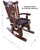 Wooden Rocking Chair Handcarved Back Sunflower Removable Hair-On Cowhide Pillow - RC133-CP