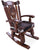 Wooden Rocking Chair Handcarved Back Sunflower Removable Hair-On Cowhide Pillow - RC133-CP