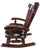 Wooden Rocking Chair Handcarved Back Sunflower Removable Hair-On Cowhide Pillow - RC133-CP