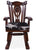 Wooden Rocking Chair Handcarved Back Sunflower Removable Hair-On Cowhide Pillow - RC134-CP
