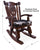 Wooden Rocking Chair Handcarved Back Sunflower Removable Hair-On Cowhide Pillow - RC134-CP