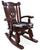 Wooden Rocking Chair Handcarved Back Sunflower Removable Hair-On Cowhide Pillow - RC134-CP