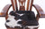 Wooden Rocking Chair Handcarved Back Sunflower Removable Hair-On Cowhide Pillow - RC134-CP