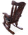Wooden Rocking Chair Handcarved Back Sunflower Removable Hair-On Cowhide Pillow - RC134-CP
