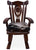 Wooden Rocking Chair Handcarved Back Sunflower Removable Hair-On Cowhide Pillow - RC135-CP