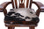 Wooden Rocking Chair Handcarved Back Sunflower Removable Hair-On Cowhide Pillow - RC135-CP