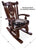 Wooden Rocking Chair Handcarved Back Sunflower Removable Hair-On Cowhide Pillow - RC135-CP