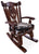 Wooden Rocking Chair Handcarved Back Sunflower Removable Hair-On Cowhide Pillow - RC135-CP