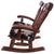 Wooden Rocking Chair Handcarved Back Sunflower Removable Hair-On Cowhide Pillow - RC135-CP