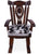 Wooden Rocking Chair Handcarved Back Sunflower Removable Hair-On Cowhide Pillow - RC136-CP