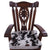 Wooden Rocking Chair Handcarved Back Sunflower Removable Hair-On Cowhide Pillow - RC136-CP