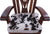 Wooden Rocking Chair Handcarved Back Sunflower Removable Hair-On Cowhide Pillow - RC136-CP