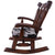 Wooden Rocking Chair Handcarved Back Sunflower Removable Hair-On Cowhide Pillow - RC136-CP