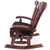 Wooden Rocking Chair Handcarved Back Sunflower Removable Hair-On Cowhide Pillow - RC137-CP