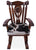 Wooden Rocking Chair Handcarved Back Sunflower Removable Hair-On Cowhide Pillow - RC139-CP