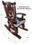 Wooden Rocking Chair Handcarved Back Sunflower Removable Hair-On Cowhide Pillow - RC139-CP