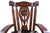Wooden Rocking Chair Handcarved Back Sunflower Removable Hair-On Cowhide Pillow - RC139-CP