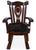 Wooden Rocking Chair Handcarved Back Sunflower Removable Hair-On Cowhide Pillow - RC140-CP