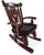 Wooden Rocking Chair Handcarved Back Sunflower Removable Hair-On Cowhide Pillow - RC140-CP