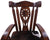 Wooden Rocking Chair Handcarved Back Sunflower Removable Hair-On Cowhide Pillow - RC140-CP