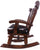 Wooden Rocking Chair Handcarved Back Sunflower Removable Hair-On Cowhide Pillow - RC140-CP