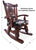 Wooden Rocking Chair Handcarved Back Sunflower Removable Hair-On Cowhide Pillow - RC141-CP
