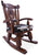 Wooden Rocking Chair Handcarved Back Sunflower Removable Hair-On Cowhide Pillow - RC141-CP