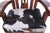Wooden Rocking Chair Handcarved Back Sunflower Removable Hair-On Cowhide Pillow - RC141-CP