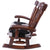 Wooden Rocking Chair Handcarved Back Sunflower Removable Hair-On Cowhide Pillow - RC141-CP