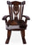 Wooden Rocking Chair Handcarved Back Sunflower Removable Hair-On Cowhide Pillow - RC142-CP