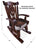 Wooden Rocking Chair Handcarved Back Sunflower Removable Hair-On Cowhide Pillow - RC142-CP