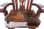 Wooden Rocking Chair Handcarved Back Sunflower Removable Hair-On Cowhide Pillow - RC142-CP