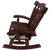 Wooden Rocking Chair Handcarved Back Sunflower Removable Hair-On Cowhide Pillow - RC142-CP