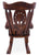 Wooden Rocking Chair Handcarved Back Sunflower Removable Hair-On Cowhide Pillow - RC142-CP
